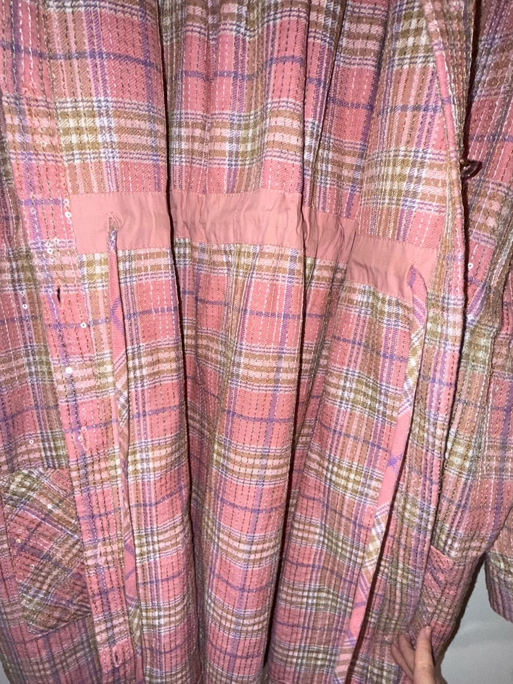 Queen of Sparkles | Pink Flannel Feather Dress | Size Small - Picture 4 of 16